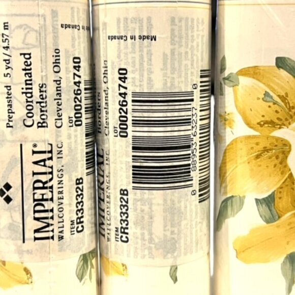 🎉PRICE REDUCED🎉‎ Wallcoverings Prepasted 5" Floral Pattern Border Roll 5 yd - Picture 2 of 4